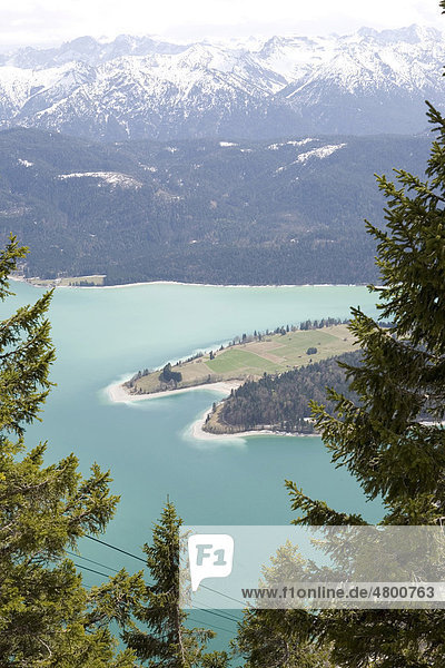 View of the Walchensee  Lake Walchen  Bavaria  Germany  Europe