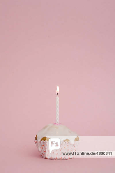 Muffin with candle  birthday