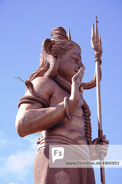 Statue of Lord Shiva at the Grand Bassin sacred lake  Mauritius  Africa