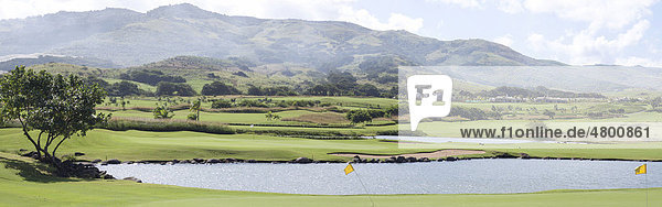 Panoramic view of golf field in Bel Ombre  Mauritius  Africa