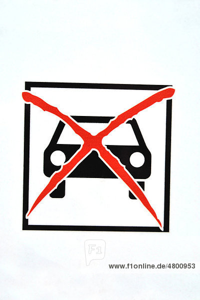 Verbotsschild Auto verboten