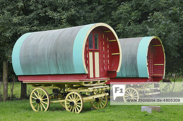Planwagen der Minderheit Traveller Bunratty Folk Park Ennis Shannon-Region Irland Europa