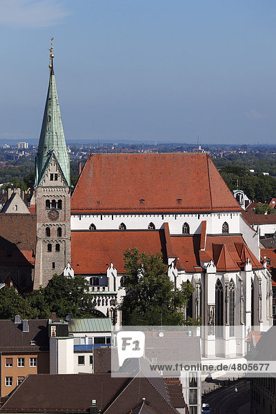 Dom  Blick vom Perlachturm  Augsburg  Schwaben  Bayern  Deutschland  Europa