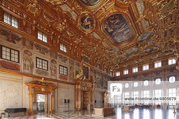 Goldener Saal im Rathaus  Augsburg  Schwaben  Bayern  Deutschland  Europa