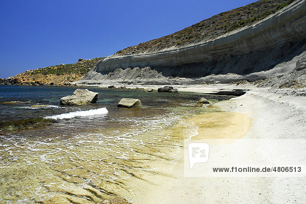 Felsige Küste Marsalforn Bay Bucht Marsalforn Insel Gozo Malta Mittelmeer Europa