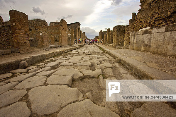 Römische Ruinen in Pompeji  Kampanien  Italien  Europa