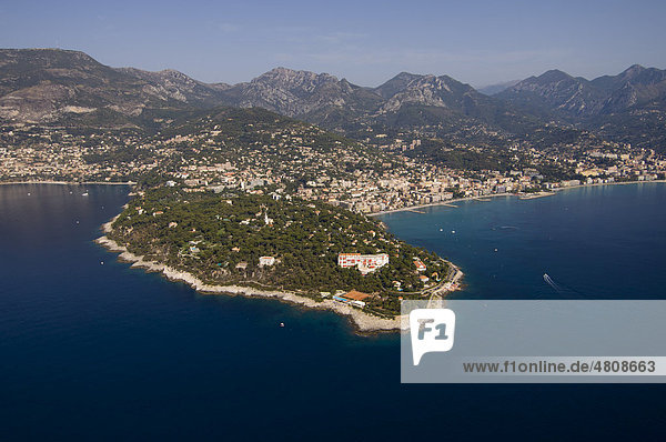 Luftaufnahme  Roquebrune-Cap-Martin  Frankreich  Cote d'Azur  Europa