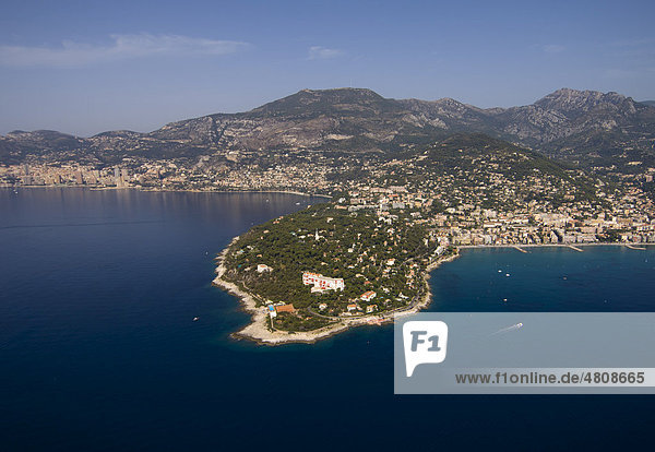 Luftaufnahme  Roquebrune-Cap-Martin  Frankreich  Cote d'Azur  Europa