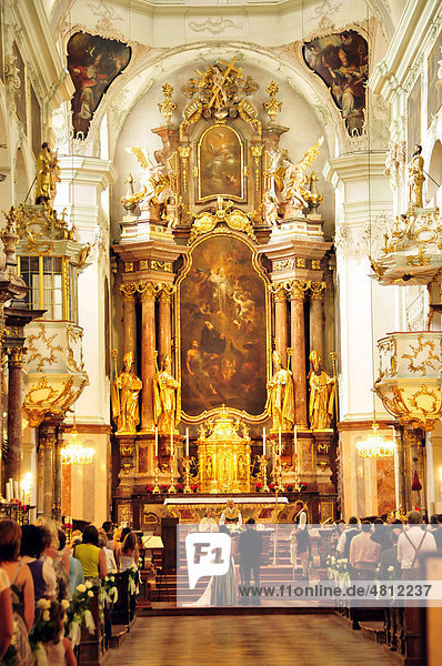 Wedding in St. Peter's Church  Salzburg  Salzburg  Austria  Europe