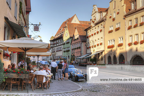 Herrngasse in Altstadt  Rothenburg ob der Tauber  Romantische Straße  Mittelfranken  Franken  Bayern  Deutschland  Europa