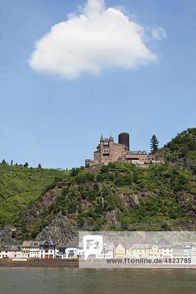 Europa  Deutschland  Rheinland-Pfalz  Blick auf Burg Katz mit Rhein