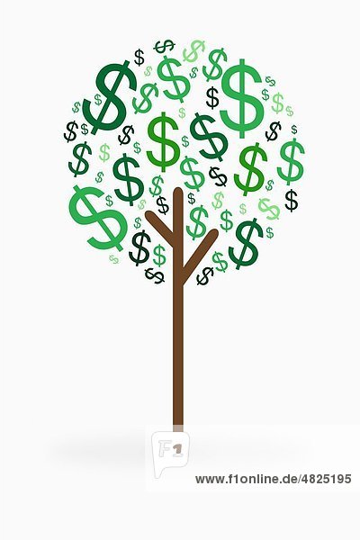 Dollarzeichen wächst am Baum