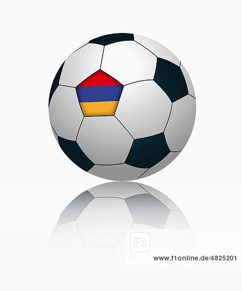 Armenian flag on football  close up