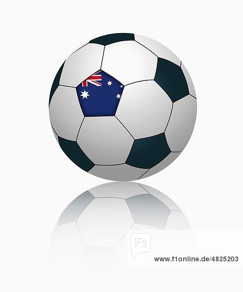 Australische Flagge auf Fußball  Nahaufnahme
