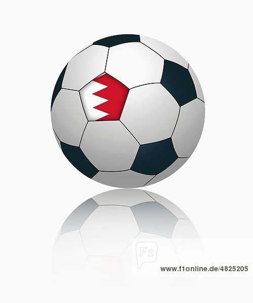 Bahrainische Flagge auf Fußball  Nahaufnahme