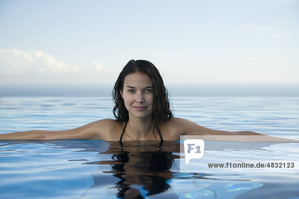 Woman swimming  portrait