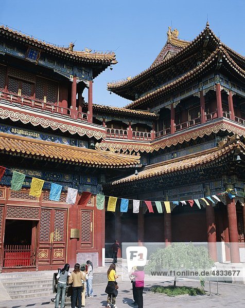Asien  Peking  Peking  buddhistische  China  Holiday  Lama-Tempel  Landmark  Tempel  Tibetisch  Tourismus  Reisen  Ferienhäuser