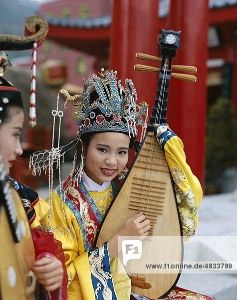 Asien  Peking  Peking  China  Holiday  Instrument  Landmark  Laute  Modell  Musical  spielen  veröffentlichten  bespannt  drei  Tourismus