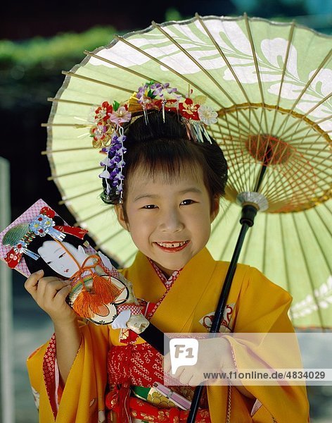Asien  Kinder  Festival  fünf  für Mädchen  Holiday  Honshu  Japan  Kimono  Landmark  Modell  Released  sieben  Shichi-go-San  Toky