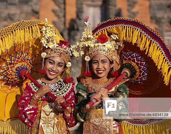 Bali Asia Costume Dancers Dancing Girls Holiday Indonesia Landmark Legong Model Released Tourism Traditional Trave