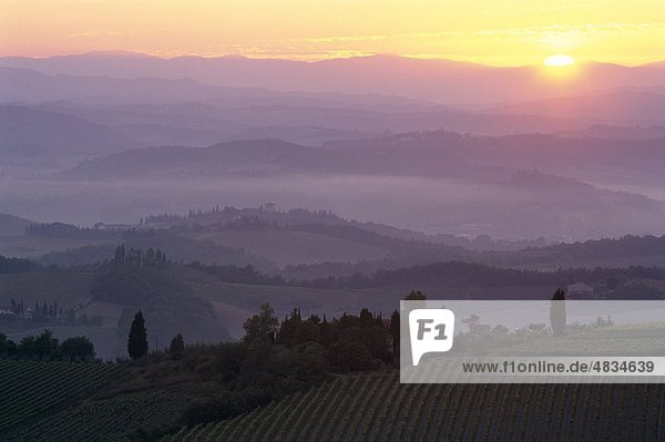 Lande  Dawn  Urlaub  Italien  Europa  Landmark  Nebel  San Gimignano  Toscana  Tourismus  Reisen  Toskana  Urlaub  Aussicht