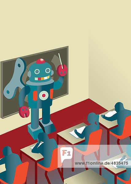 Roboter unterrichtet Schüler