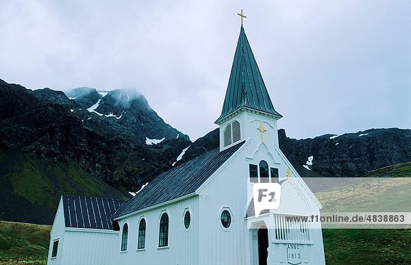 Kirche  Nostalgie  Grytviken  Südgeorgien  Haltestelle  Haltepunkt  Station  Walfang
