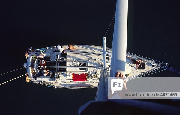 Segeln Boot hoch oben Ansicht