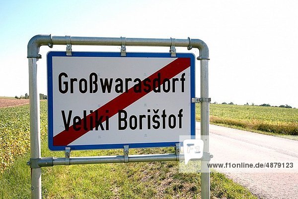 Austria Burgenland bilingual city sign