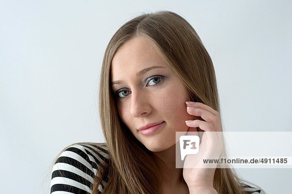 Portrait of beautiful woman with long hair