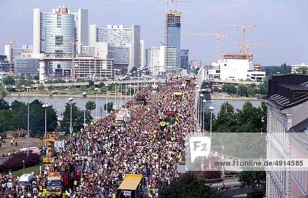 View from above at the Loveparade in Vienna