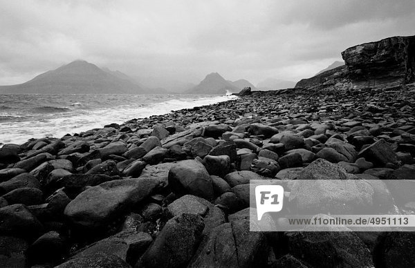 Strand  schwarz  Elgol  Isle of Skye  Schottland