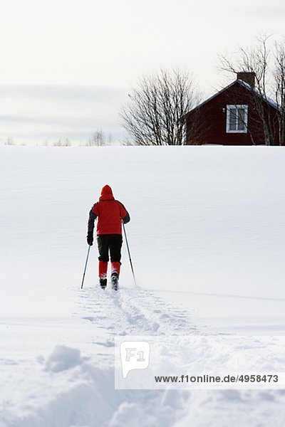 A male skier  Norrland  Sweden.