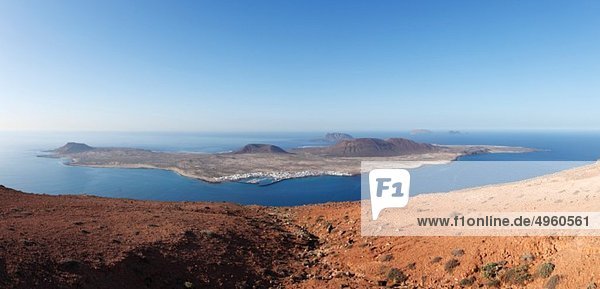 Spain Canary Islands Lanzarote view of island la graciosa