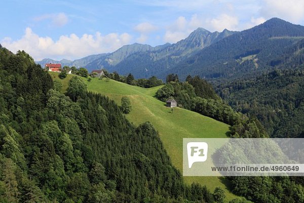 Österreich  Vorarlberg  Laterne  Blick ins Laternser Tal