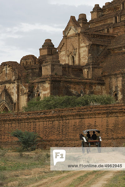 Bagan  Myanmar  Kutschenfahrt vor dem Dhammayangyi Tempel