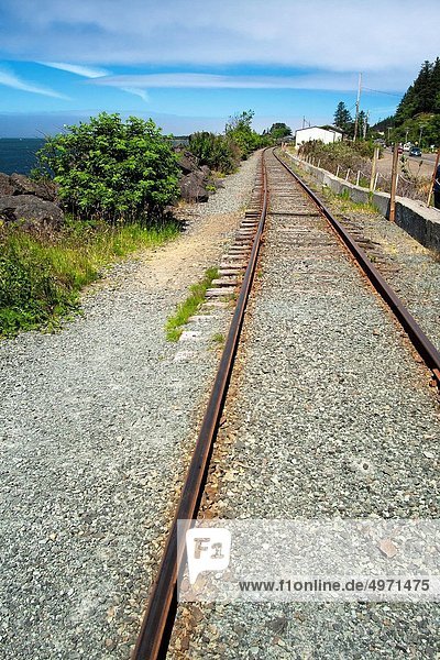 Train tracks at Garibaldi  Oregon  USA