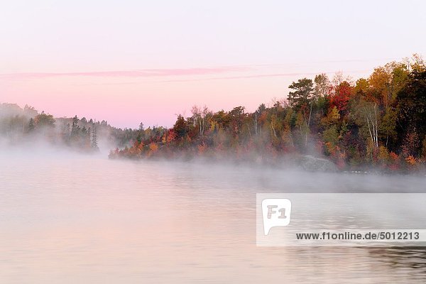Morgen See Nebel Ontario Sudbury