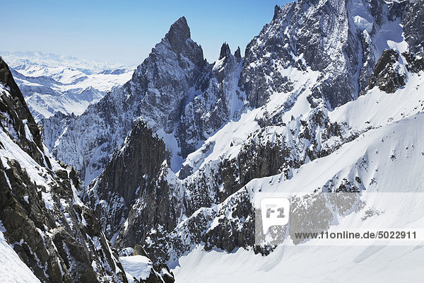 Berg bedecken Himmel blau Schnee