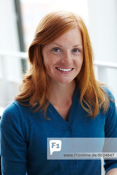 Redhead smiling woman  portrait