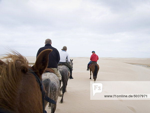 Horseback riding along secluded beaches and sand dunes  Jeffreys Bay  South Africa