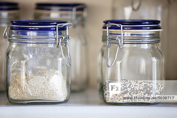 Close-up of jars