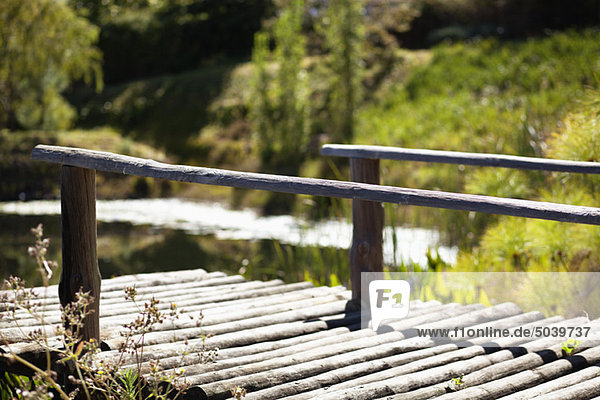 View of bamboo pier