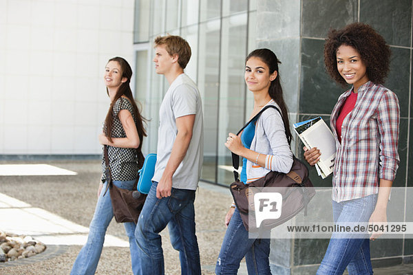 University students walking in a campus