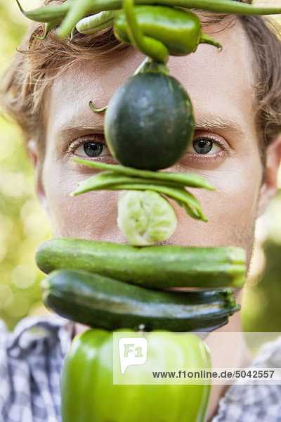 Porträt eines Gemüsehalters