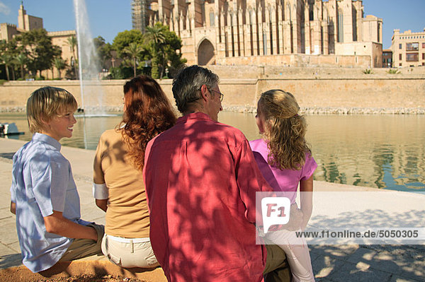 Family by Palma Cathedral  Mallorca