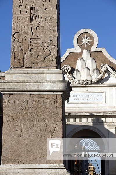 Rom Hauptstadt Latium Italien Obelisk Piazza del Popolo