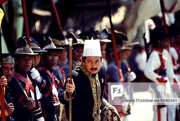Guard of the sultan of Yogyakarta  Java  Indonesia.