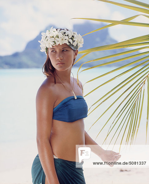 Polynesian girl  Bora Bora  French Polynesia