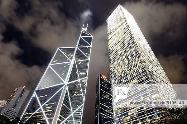China  Hong Kong  Central District  The Bank of China und Cheung Kong Center building